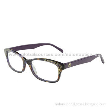 Women's Butterfly Rectangle Optical Frame in Dark Purple